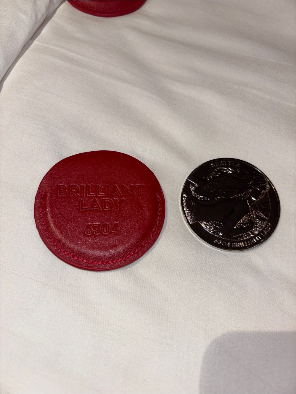 Virgin voyages Red 'Brilliant Lady' Coin Pouch with Silver Coin